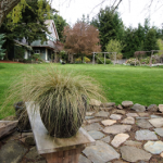 Front stonework sitting area